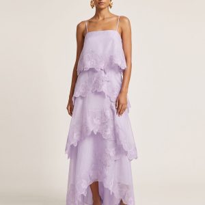 Orchid Embroidered Layered Maxi Dress - Light Purple - view 1
