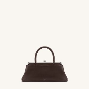 Anouk Frame Top Handle Bag - Dark Brown - view 1
