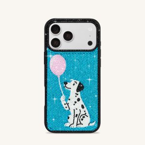 Balloon Dalmatian Artificial Crystal Phone Case - Black - view 1