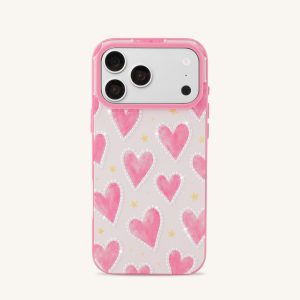 Pink Heart Pattern Phone Case - Pink - view 1
