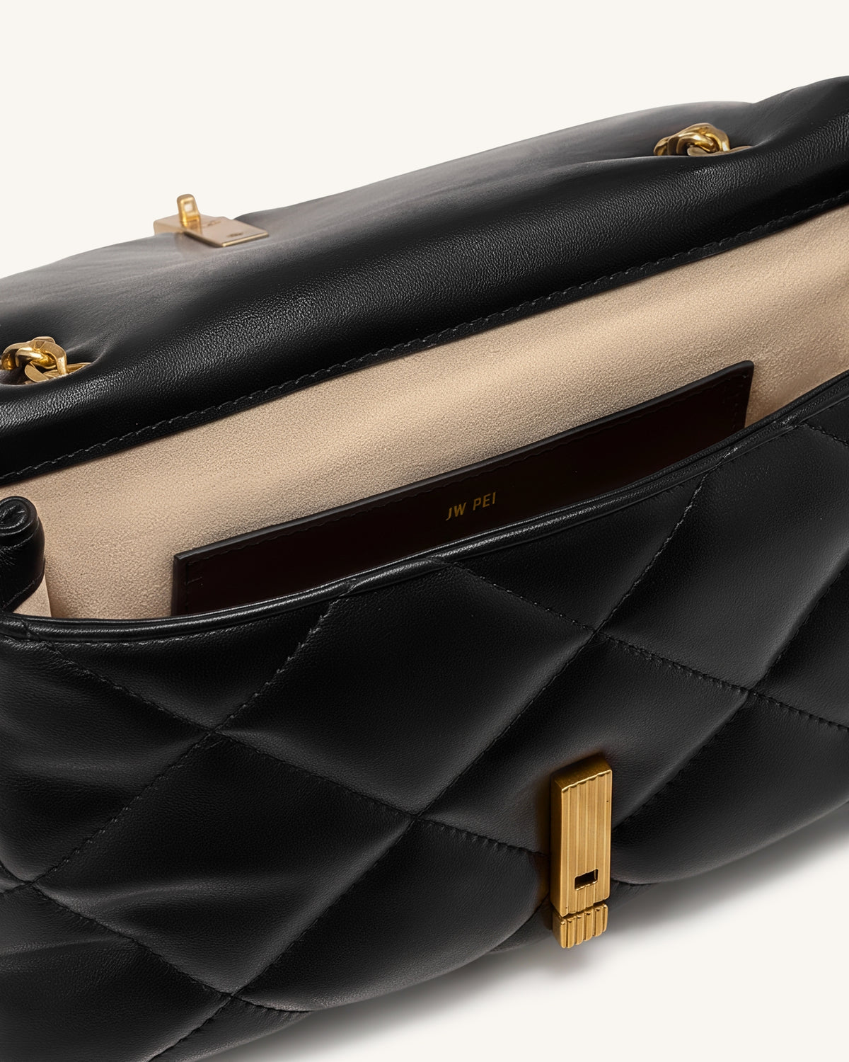 Valerie Puffy Bar-Lock Shoulder Bag - Black - view 4