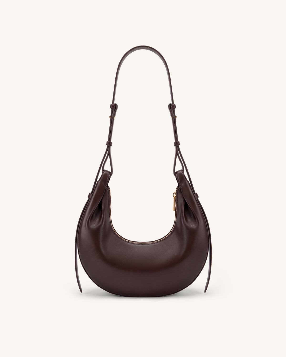 Sharon Crescent Crossbody Bag - Dark Brown - view 3