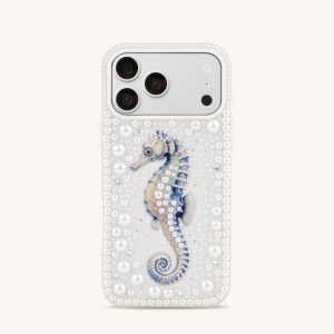 Seahorse Pearl Phone Case - White - view 1
