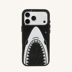 Shark Mouth Pearl Phone Case - Black - view 1