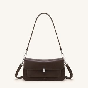 Amelie Front-Pocket Flap Shoulder Bag - Chocolate Brown - view 1