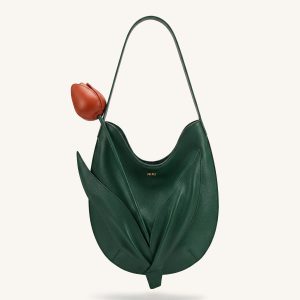 Tulip Shape Shoulder Bag - Forest Green - view 1