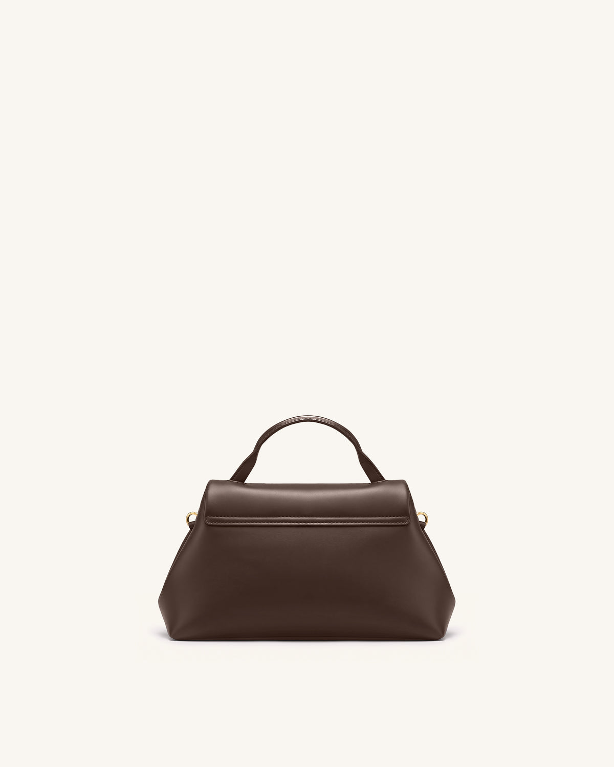 Nerissa Curved Flap Top Handle Bag - Dark Brown - view 3