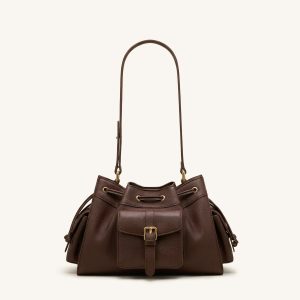 Harper Drawstring Shoulder Bag - Brown - view 1