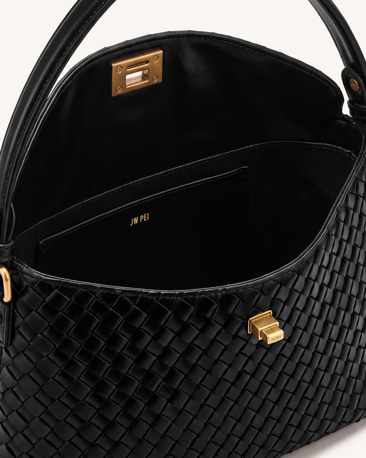 Lucia Woven Hobo Bag - Black - view 4
