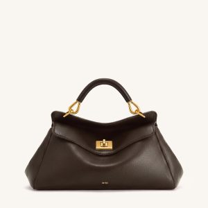 Lucia Elongated Top Handle Bag - Dark Brown - view 1