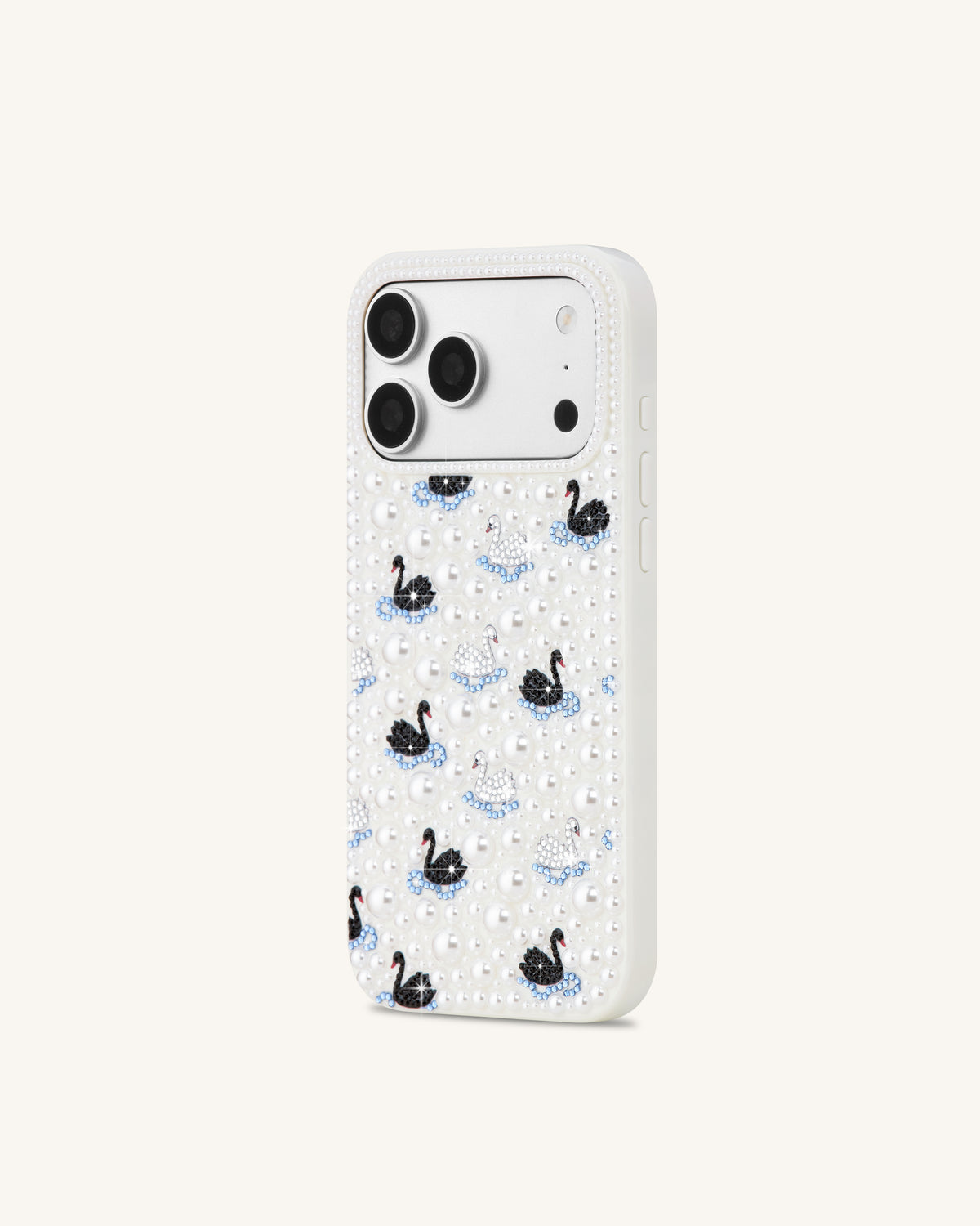 Pearl Swan Embellished Phone Case - White - view 2