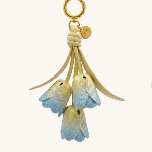 3D Embroidered Tulip Bag Charm - Light Gradient Yellow
