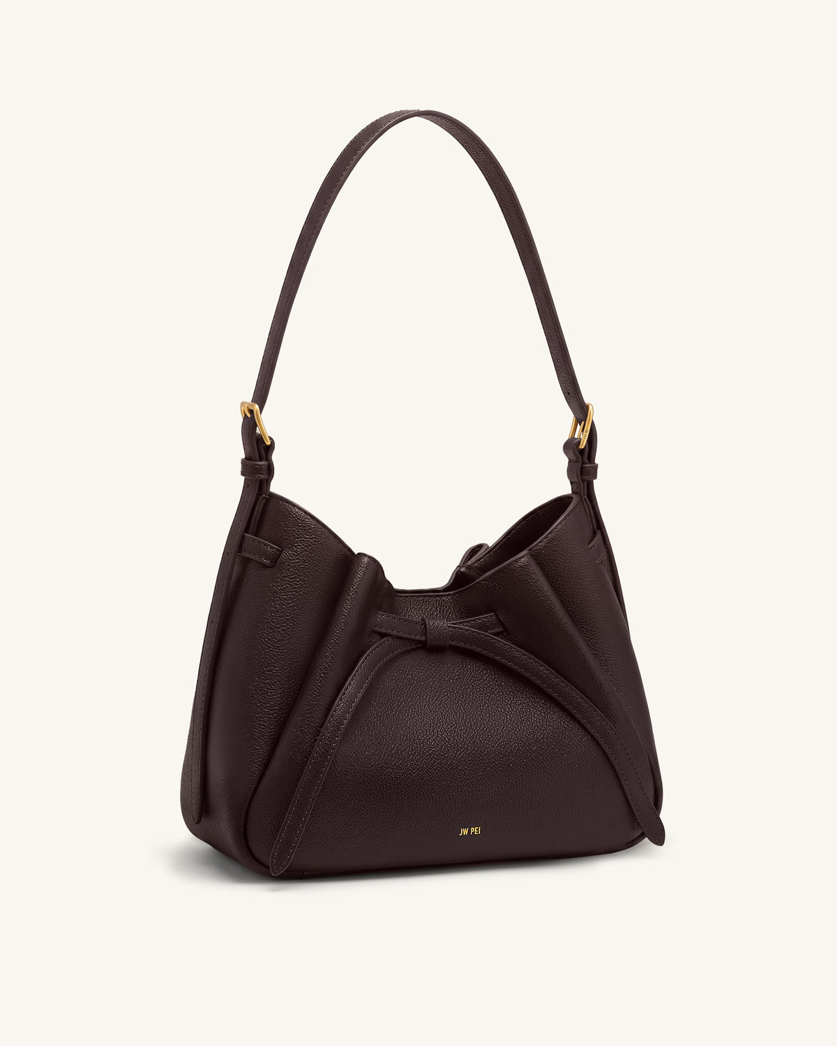 Mabel Soft Bow Shoulder Bag - Dark Brown - view 2