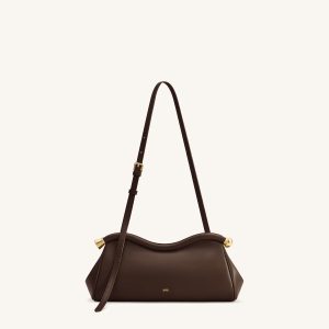 Naomi Curved Shoulder Bag - Chocolate Brown