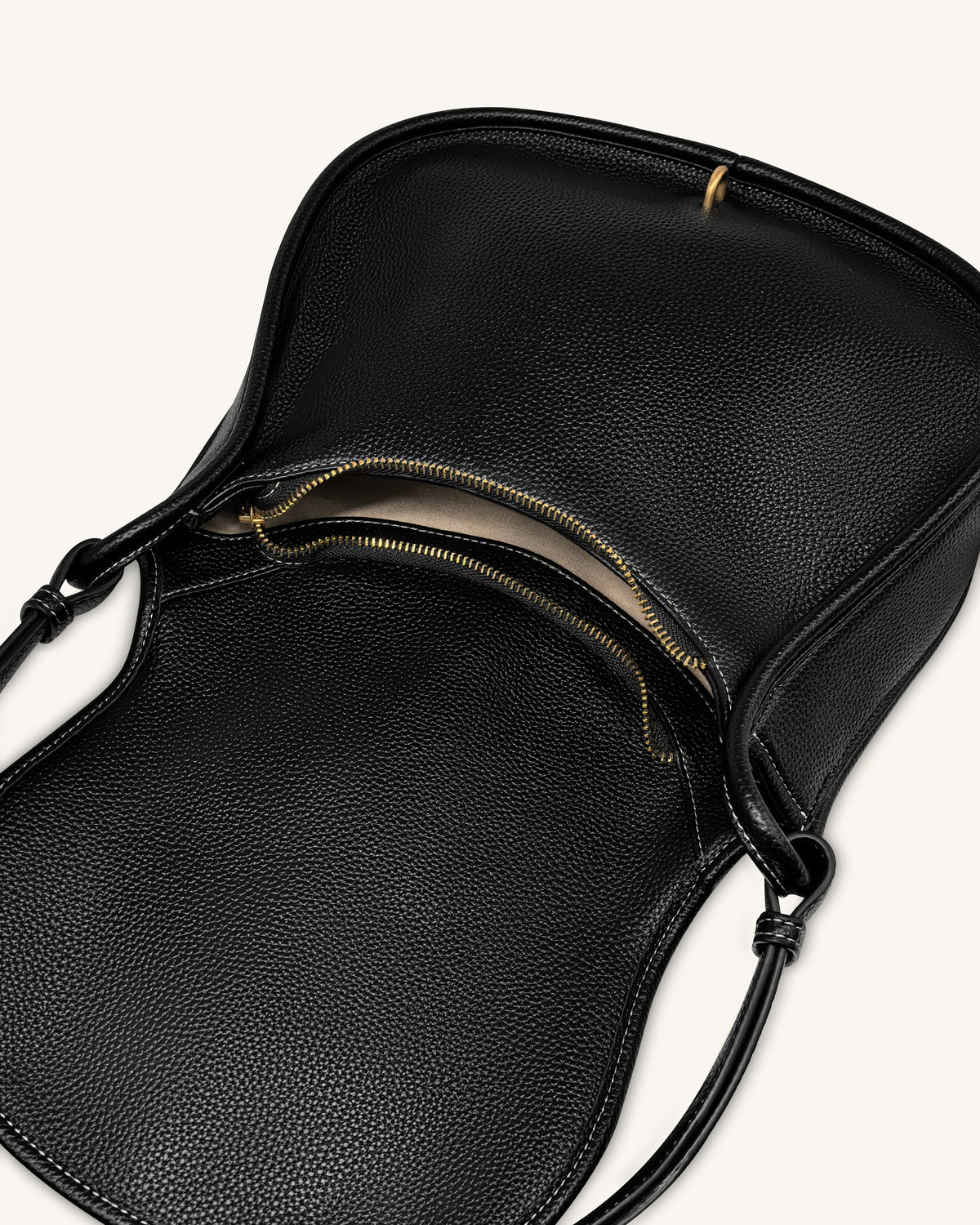 Arla Small Hobo Bag - Black Pebbled - view 5
