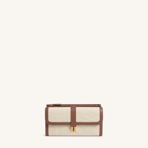 Hana Long Zip Wallet – Brown Canvas - view 1