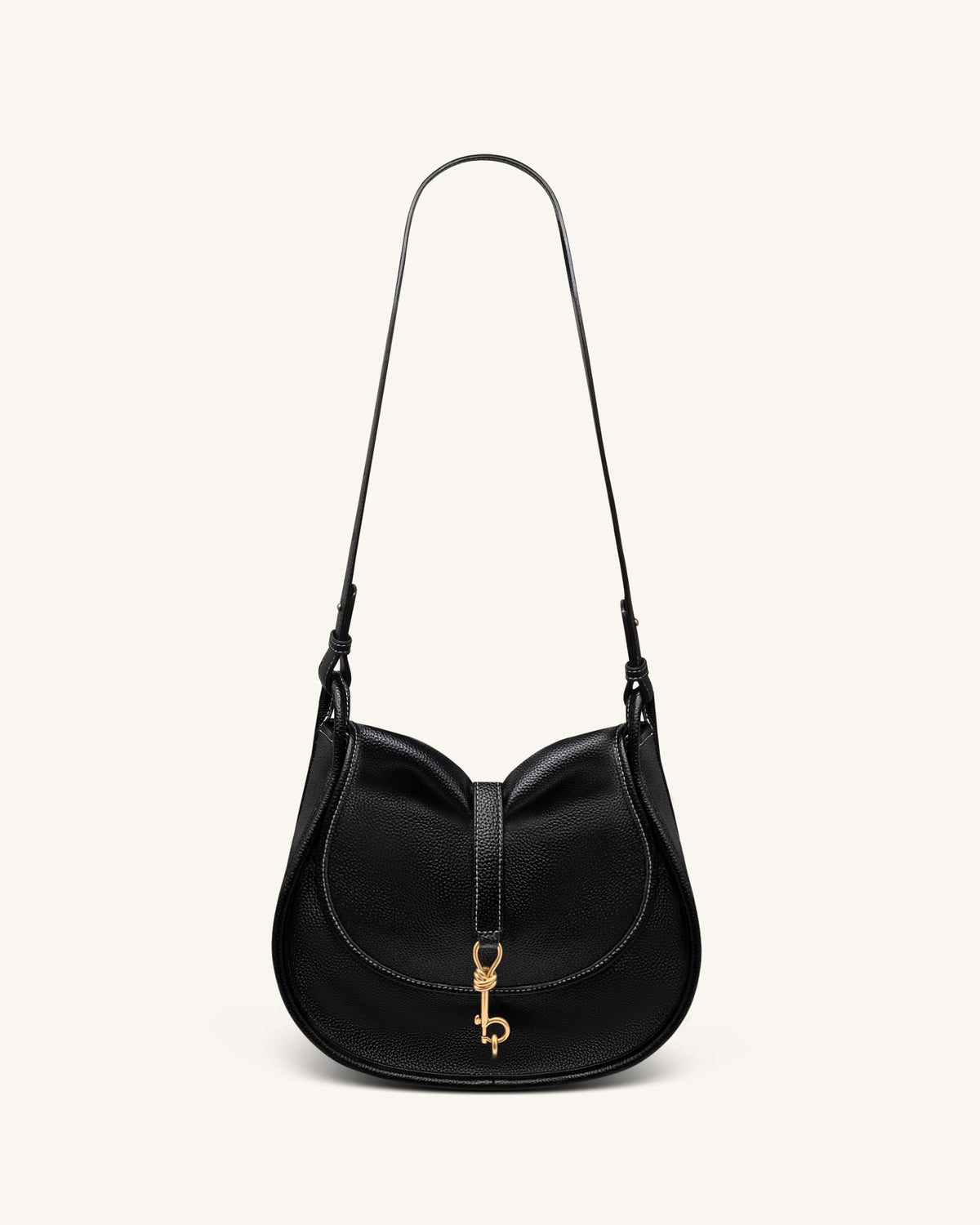 Arla Small Hobo Bag - Black Pebbled - view 2
