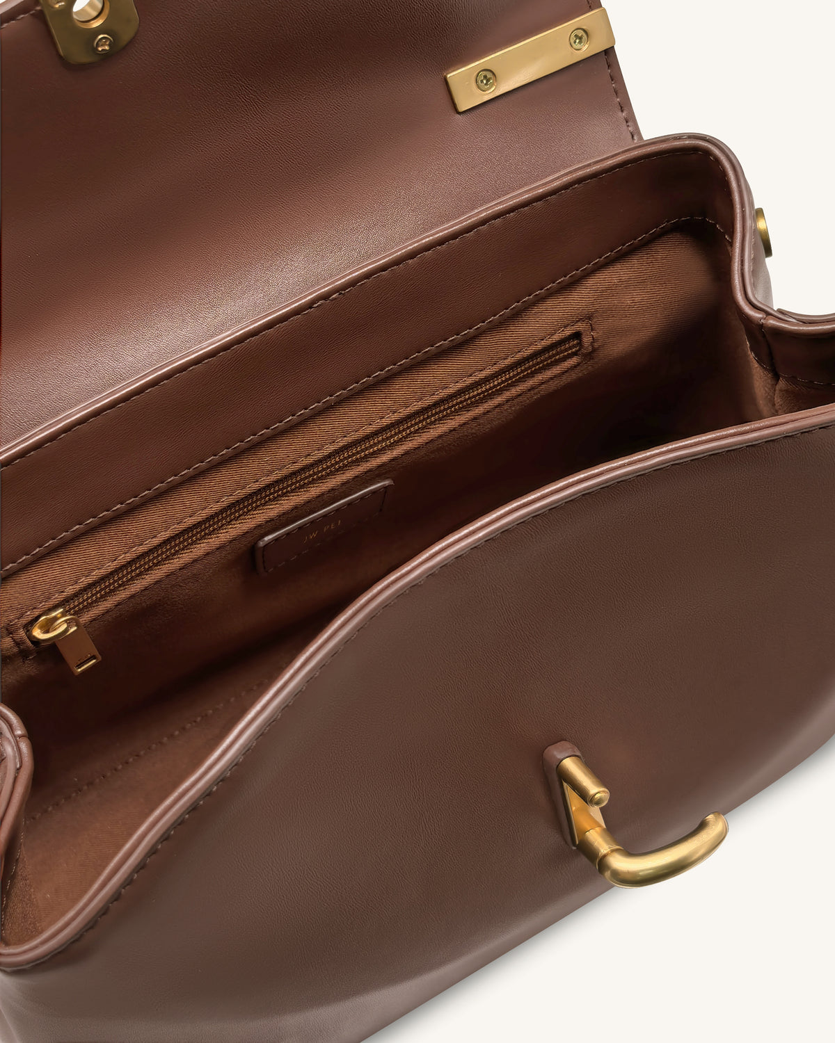 Audrey Flap Lock Top Handle Bag - Brown - view 4