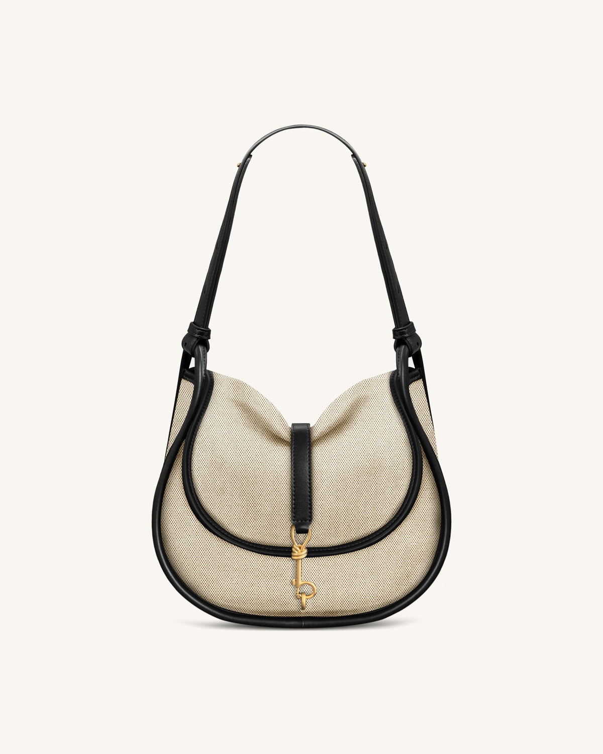 Arla Small Hobo Bag - Black Canvas - view 1
