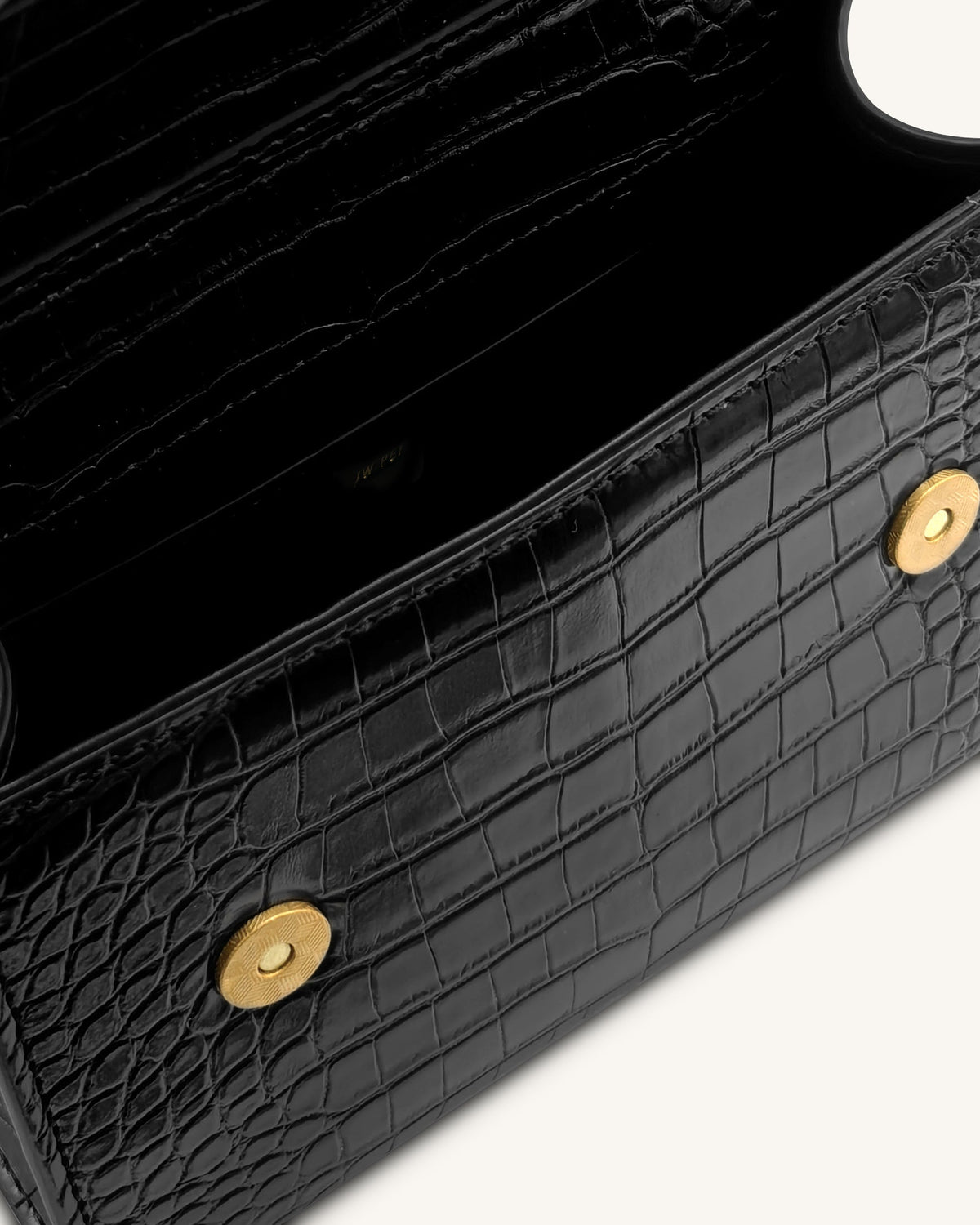 Astrid Calla Lily Metal Handle Top Handle Bag - Black Croc - view 4