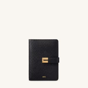 Hana Pebbled Passport Wallet – Black - view 1