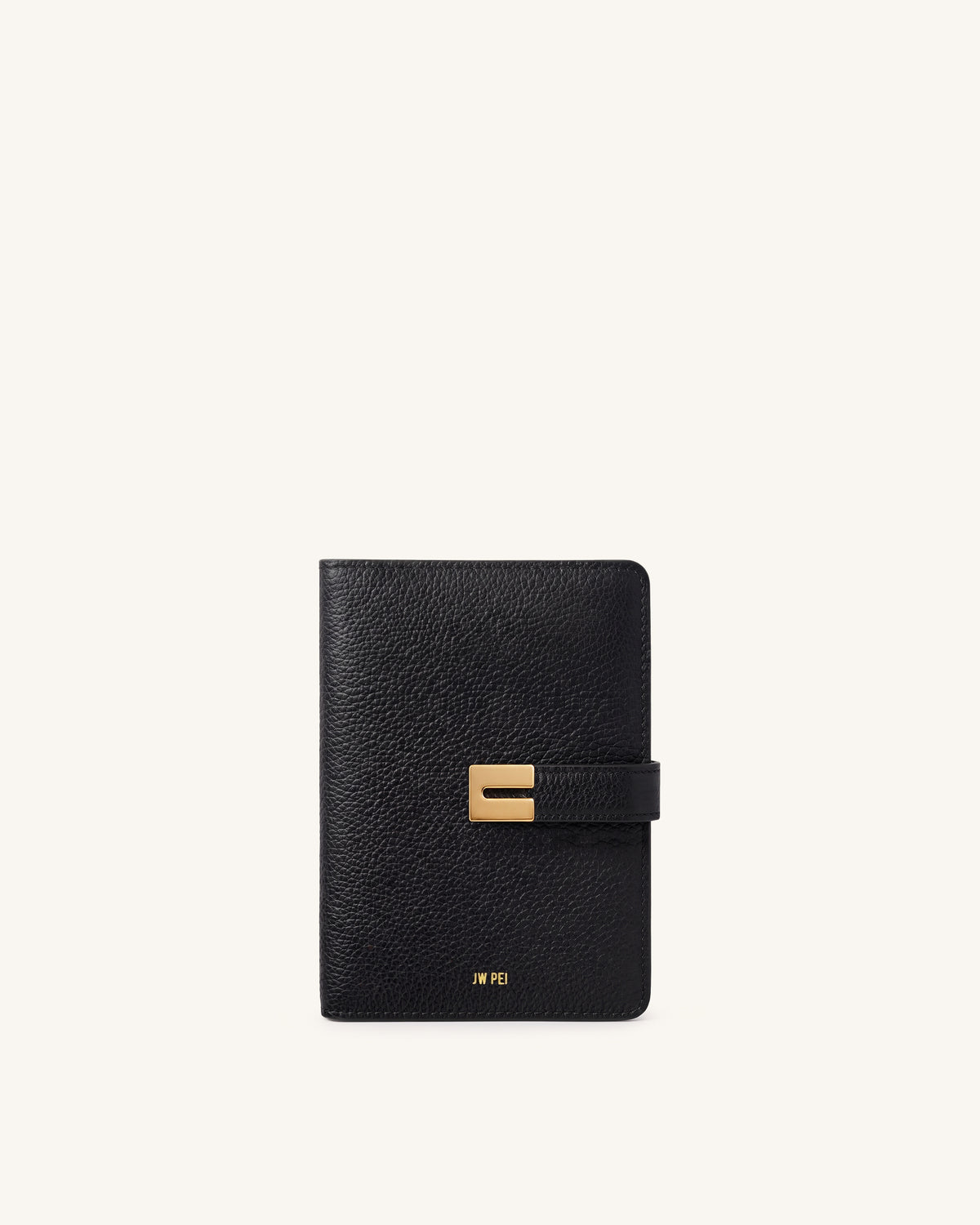 Hana Pebbled Passport Wallet – Black - view 1