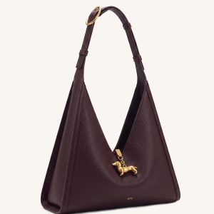 Maelle Dachshund Charm Hobo Bag – Dark Brown