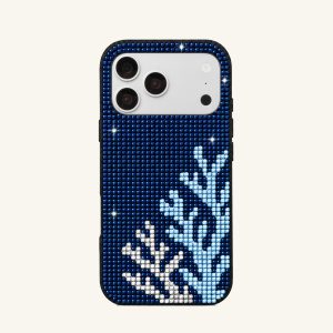 Coral Artificial Crystal Phone Case – Blue