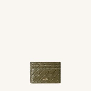 Woven Texture Card Holder - Dark Brown Green - view 1