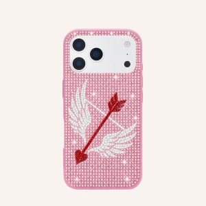 Winged Heart Arrow Phone Case – Pink