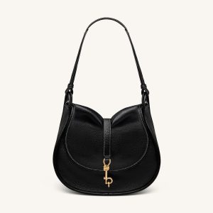 Arla Small Hobo Bag - Black Pebbled - view 1