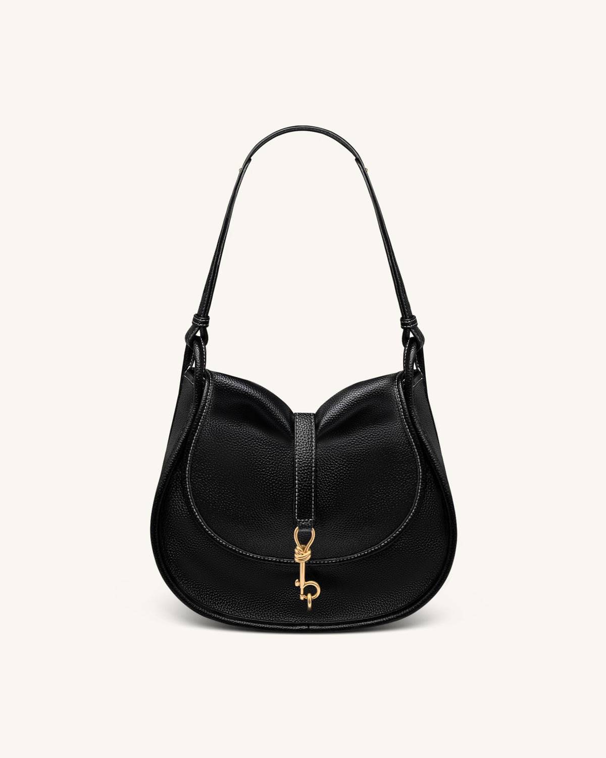 Arla Small Hobo Bag - Black Pebbled - view 1