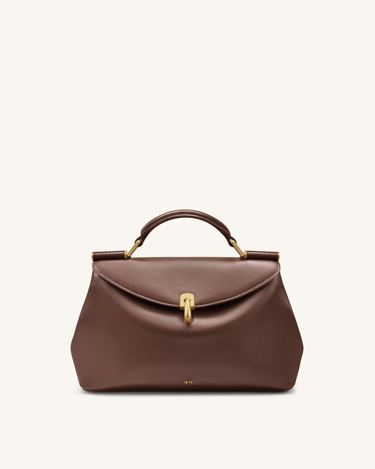 Audrey Flap Lock Top Handle Bag - Brown - view 1