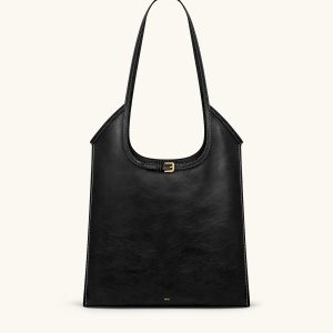 Brooke Belted Embellished Shoulder Tote Bag - Black - view 1