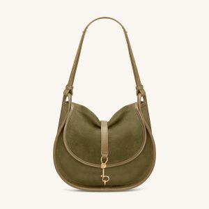 Arla Small Faux Suede Hobo Bag - Olive Green - view 1