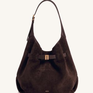 Hana Metal Strap Detail Soft Shoulder Bag – Dark Brown