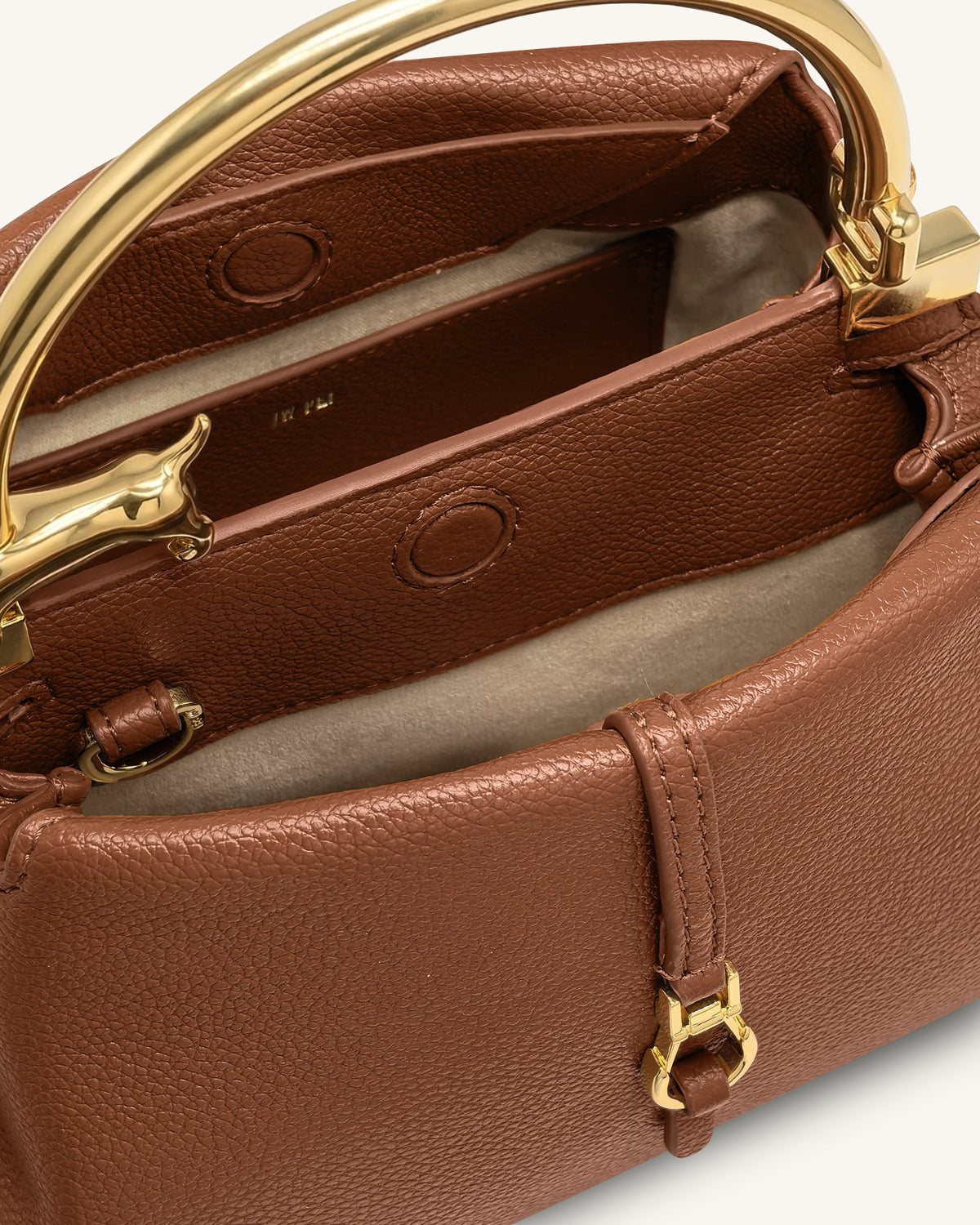 Bruna Dachshund Metal Handle Top Handle Bag - Brown - view 4