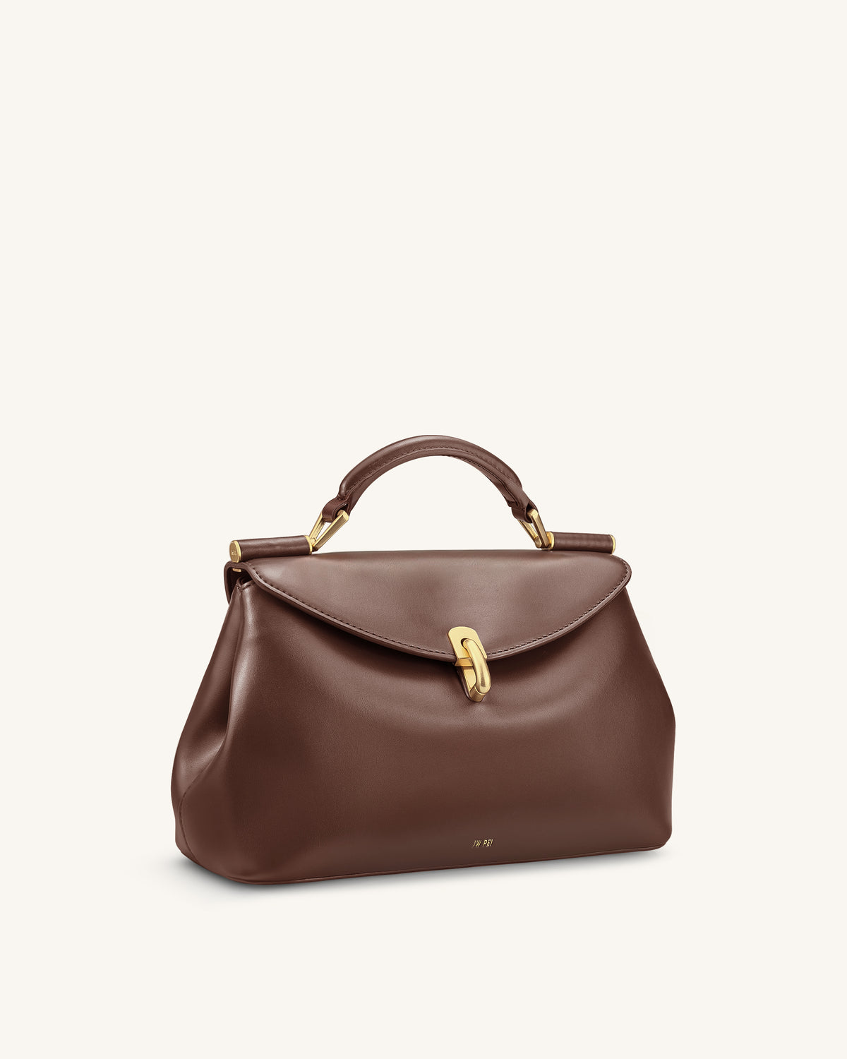 Audrey Flap Lock Top Handle Bag - Brown - view 2