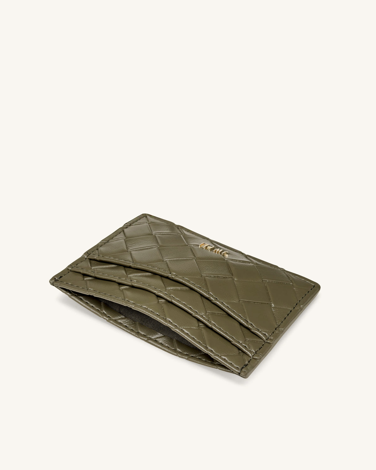 Woven Texture Card Holder - Dark Brown Green - view 3