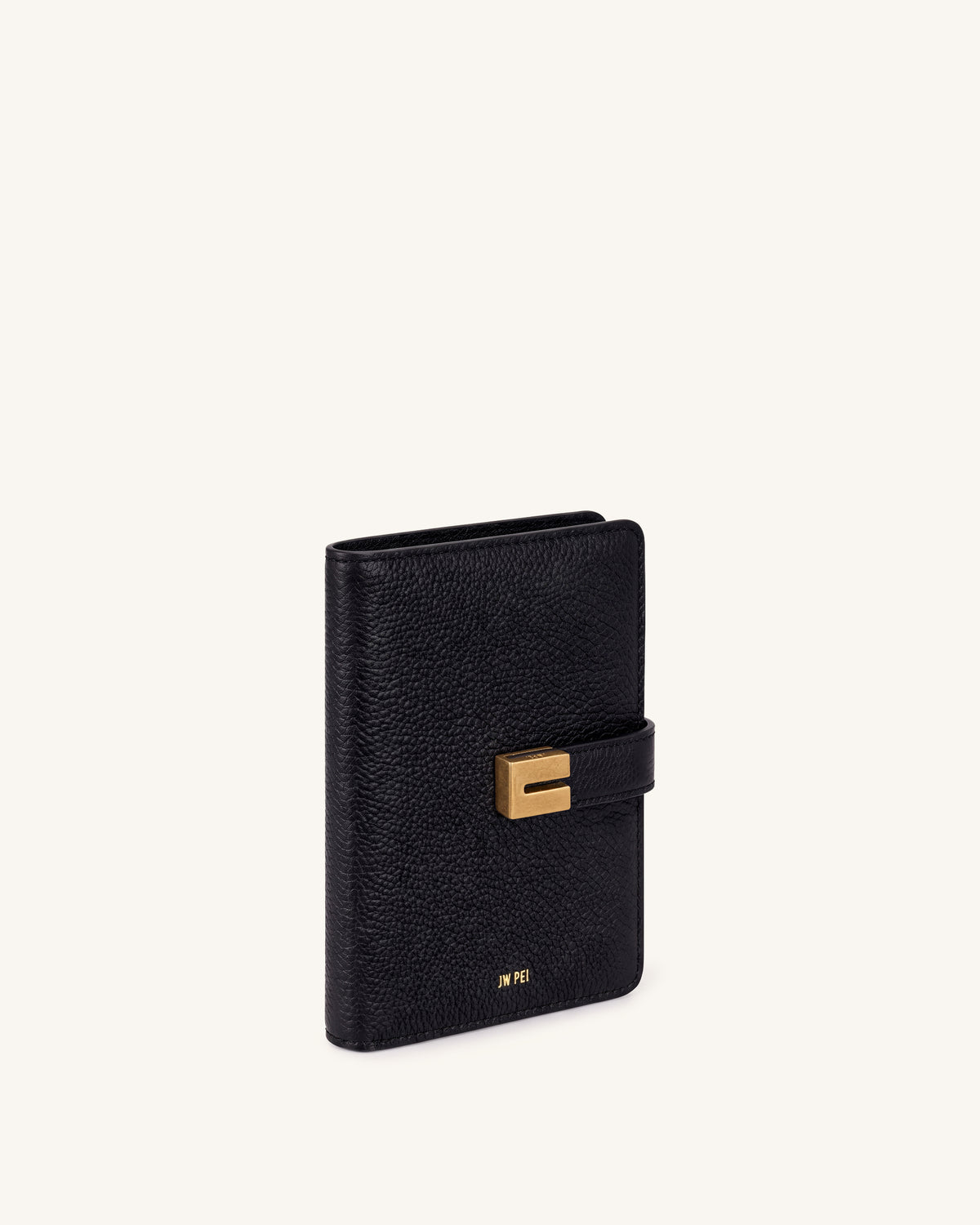 Hana Pebbled Passport Wallet – Black - view 2