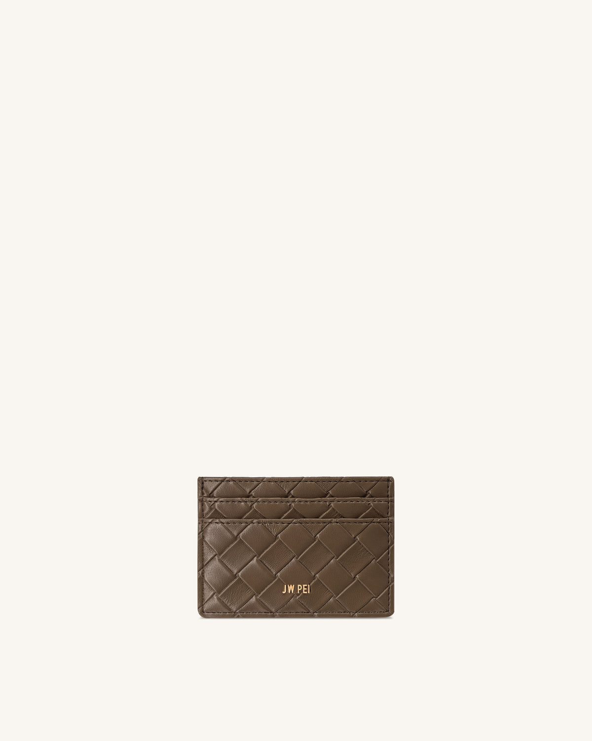 Woven Texture Card Holder - Cocoa Brown - view 1