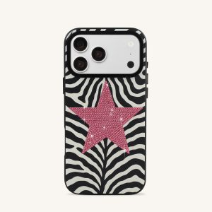 Zebra Star Phone Case - Black - view 1