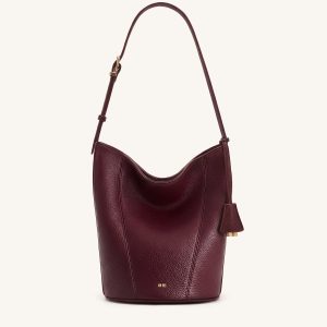 Zora Pebbled Bucket Bag - Deep Burgundy - view 1
