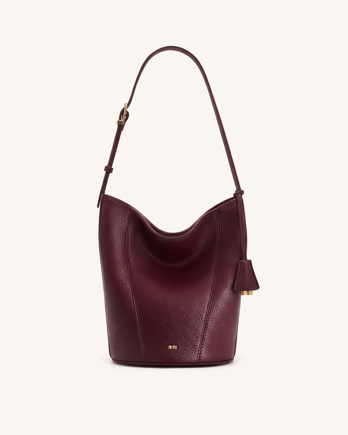 Zora Pebbled Bucket Bag - Deep Burgundy - view 1