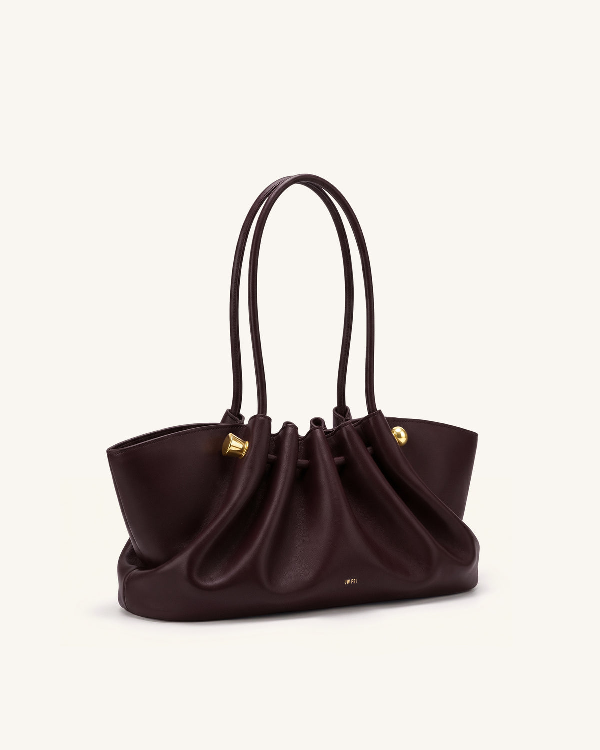 Naomi Gathered Long Handle Shoulder Bag - Deep Burgundy - view 2
