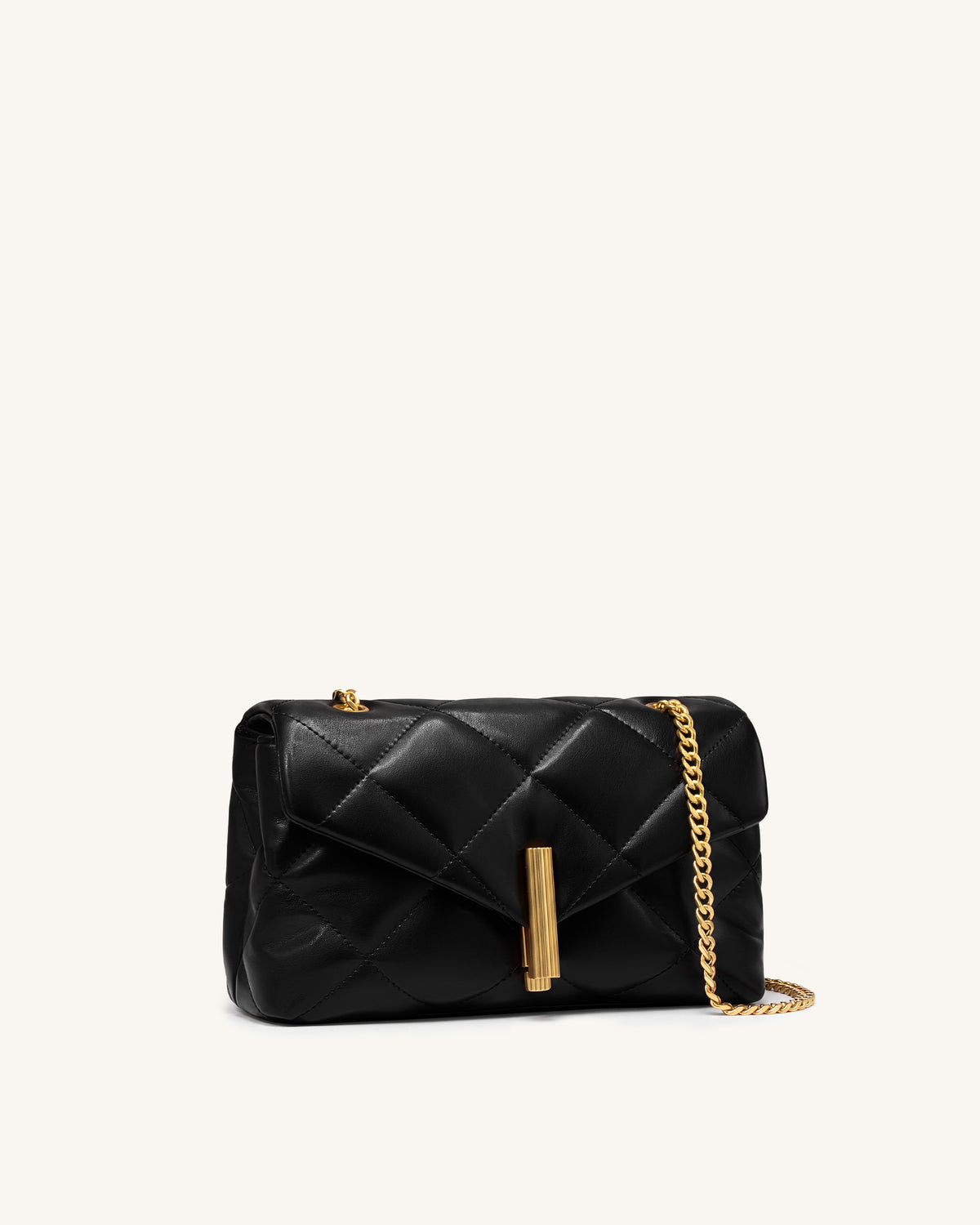 Valerie Puffy Bar-Lock Shoulder Bag - Black - view 2